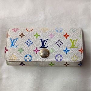 Authentic Louis Vuitton 4 keyholder white murakami